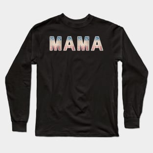 Vintage US Flag Mama Long Sleeve T-Shirt